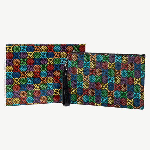 Gucci Black-Multi GG Psychedelic Zip Pouch - Picture 12 of 12